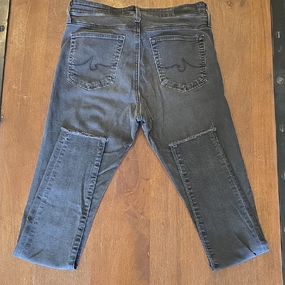 AG Adriano Goldschmied Dark Gray Ankle Jeans, THE farrah SKINNY button Up, 29R